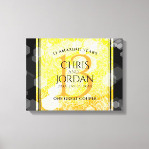 Elegant 13th Citrine Wedding Anniversary Canvas Print