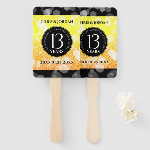 Elegant 13th Citrine Wedding Anniversary Hand Fan