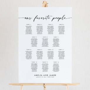 Elegant 14 Tables Favourite People Seating Chart