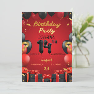 Elegant 14th Birthday Invitation