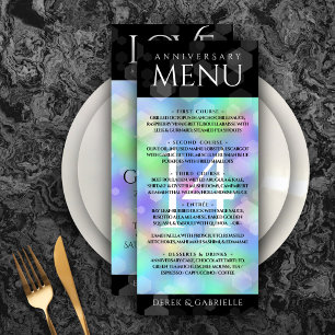 Elegant 14th Opal Wedding Anniversary Celebration Menu