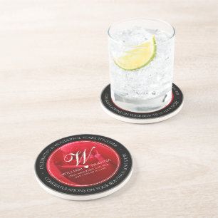 Elegant 15th 26th Rose Wedding Anniversary Coaster