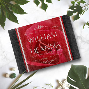 Elegant 15th 26th Rose Wedding Anniversary Cutting Board