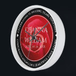 Elegant 15th Rose Wedding Anniversary Celebration Clock<br><div class="desc">Celebrate the 15th rose wedding anniversary and a love that stands the test of time with this commemorative clock! Elegant lettering on a romantic red rose background add a memorable touch for this special occasion and milestone. Customise with the couple's names, dates of marriage, and congratulatory messages. Design © W.H....</div>