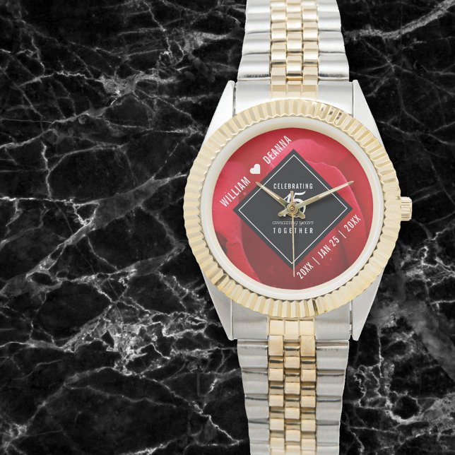 Elegant 15th Rose Wedding Anniversary Watch (Creator Uploaded)