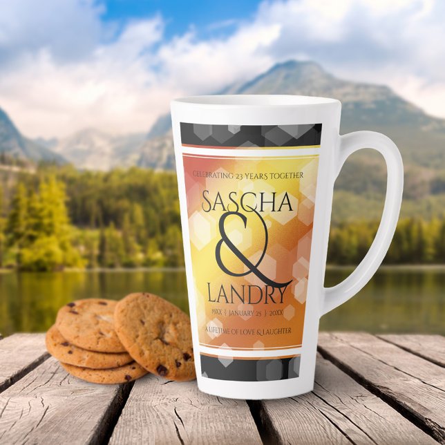 Elegant 16th 23rd Topaz Wedding Anniversary Latte Mug (Creator Uploaded)