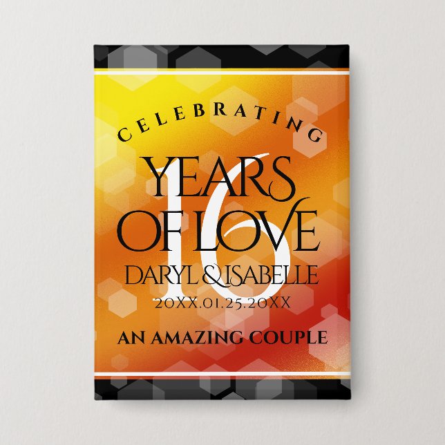 Elegant 16th Golden Topaz Wedding Anniversary (Front)