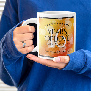 Elegant 16th Golden Topaz Wedding Anniversary Large Coffee Mug