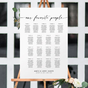 Elegant 17 Tables Favourite People Seating Chart