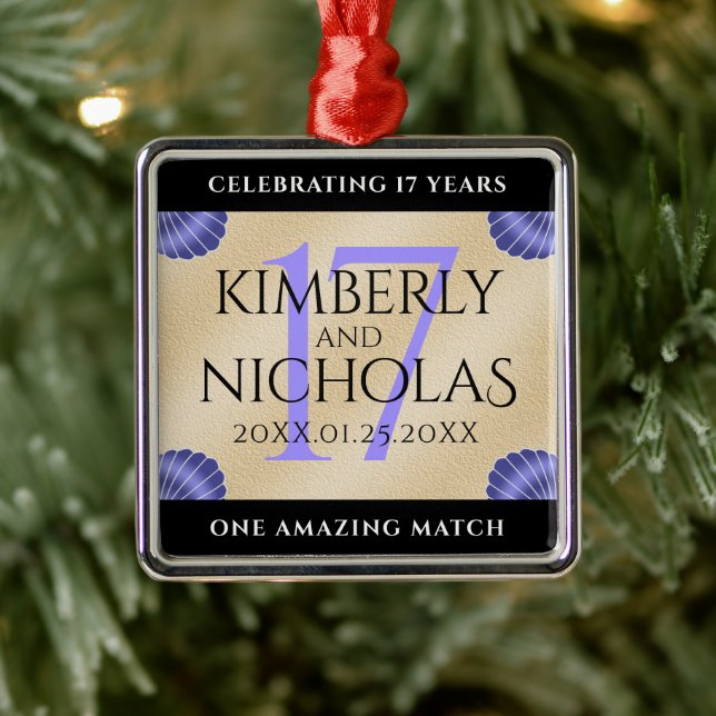 Elegant 17th Shells Wedding Anniversary Metal Tree Decoration (Tree)