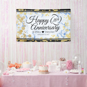 Elegant 18th Porcelain Wedding Anniversary Banner