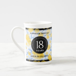 Elegant 18th Porcelain Wedding Anniversary Bone China Mug