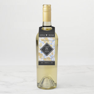 Elegant 18th Porcelain Wedding Anniversary Bottle Tag