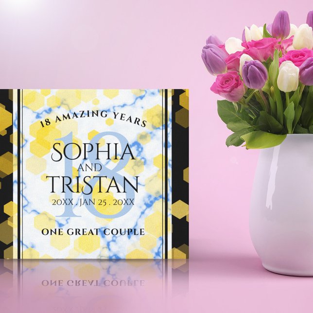 Elegant 18th Porcelain Wedding Anniversary Canvas Print (Creator Uploaded)