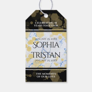 Elegant 18th Porcelain Wedding Anniversary Gift Tags