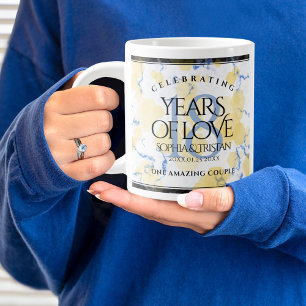 Elegant 18th Porcelain Wedding Anniversary Large Coffee Mug