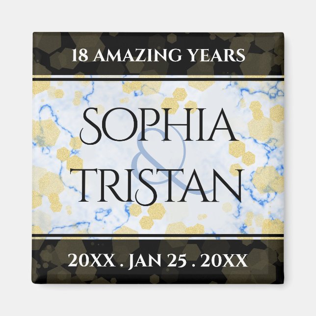 Elegant 18th Porcelain Wedding Anniversary Magnet (Front)