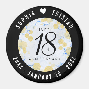 Elegant 18th Porcelain Wedding Anniversary Magnet