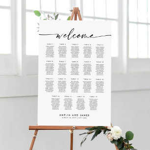 Elegant 19 Tables Welcome Seating Chart