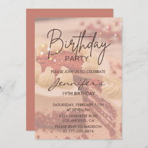 Elegant 19th birthday invitations Cake Chic