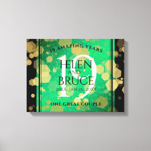 Elegant 19th Jade Wedding Anniversary Celebration Canvas Print