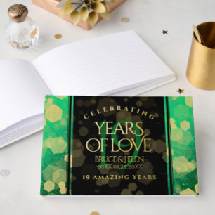 Elegant 19th Jade Wedding Anniversary Celebration Guest Book