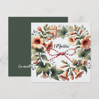Elegant 1 Martie Card with Custom Back Message