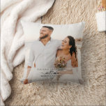 Elegant 1st Christmas Married As Mr and Mrs Photo  Cushion<br><div class="desc">Modern and elegant first Christmas married as Mr. and Mrs in a bold calligraphy script.  Easily personalise with photo,  name,  and year of choice.  The perfect keepsake gift for the newlyweds this holiday season.</div>