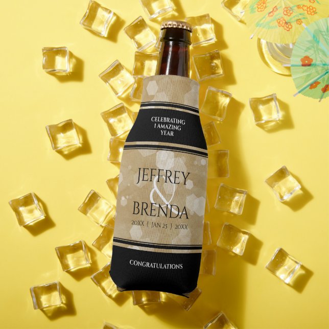 Elegant 1st Paper Wedding Anniversary Celebration Bottle Cooler (In Situ Summer)