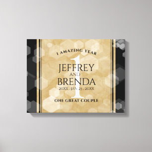 Elegant 1st Paper Wedding Anniversary Celebration Canvas Print