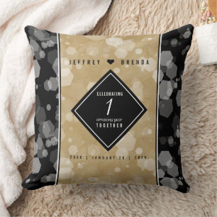 Elegant 1st Paper Wedding Anniversary Celebration Cushion