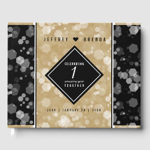 Elegant 1st Paper Wedding Anniversary Celebration Guest Book