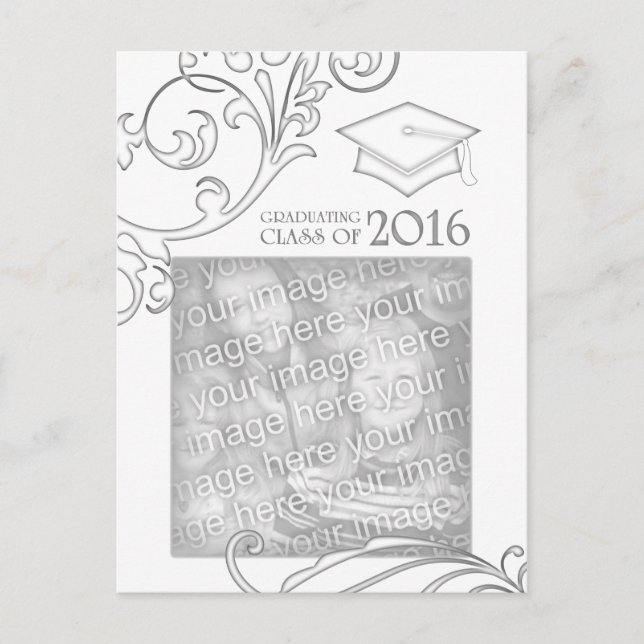 elegant 2016 graduation announcement postcard (Front)