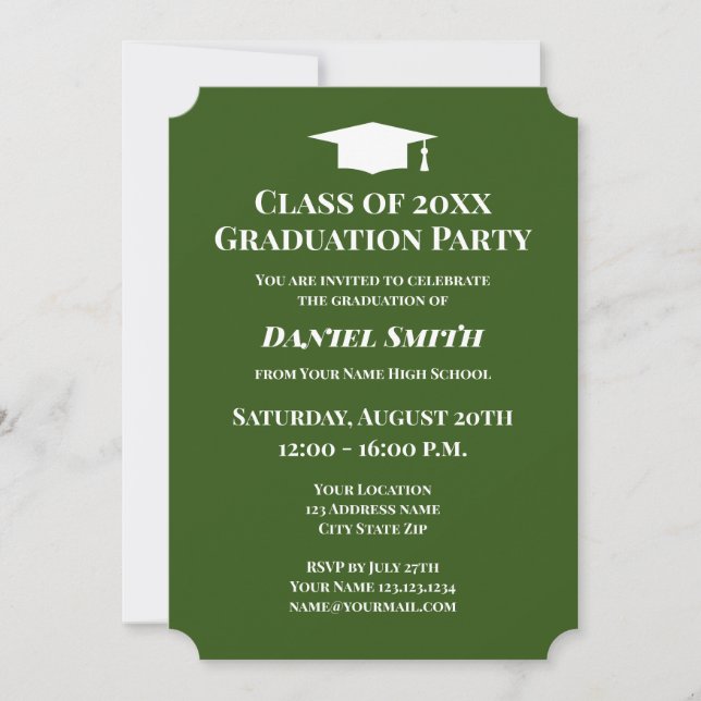 Elegant 2025 graduation party invitation template  (Front)