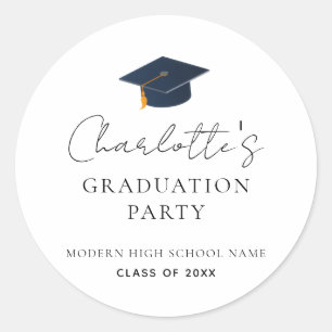 Elegant 2026 Graduation Cap Party Classic Round Sticker