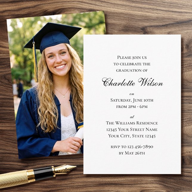 Elegant 2026 Graduation Party Photo Invitation  (Creator Uploaded)