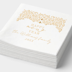 Elegant 2026 New Year’s Eve Party Vintage Floral Foil Napkins