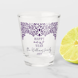 Elegant 2026 New Year’s Eve Party Vintage Floral Shot Glass