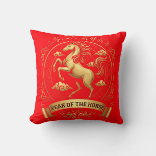 Elegant 2026 Year of the Horse Chinese New Year Cushion