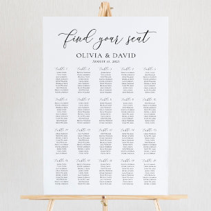 Elegant 20 Tables Find Your Seat Seating Chart