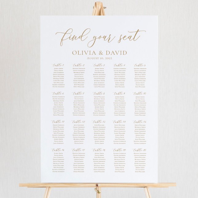 Elegant 20 Tables Find Your Seat Seating Chart (Creator Uploaded)