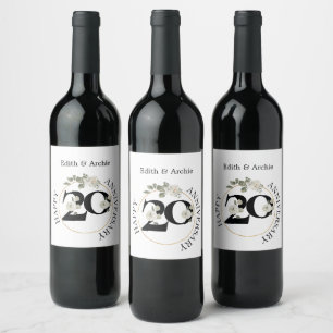 Elegant 20 year ANNIVERSARY  Wine Label