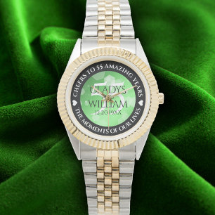 Elegant 20th 38th 55th Emerald Wedding Anniversary Watch