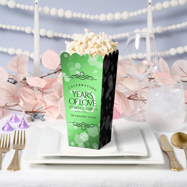 Elegant 20th Emerald Wedding Anniversary Favour Box (Wedding)