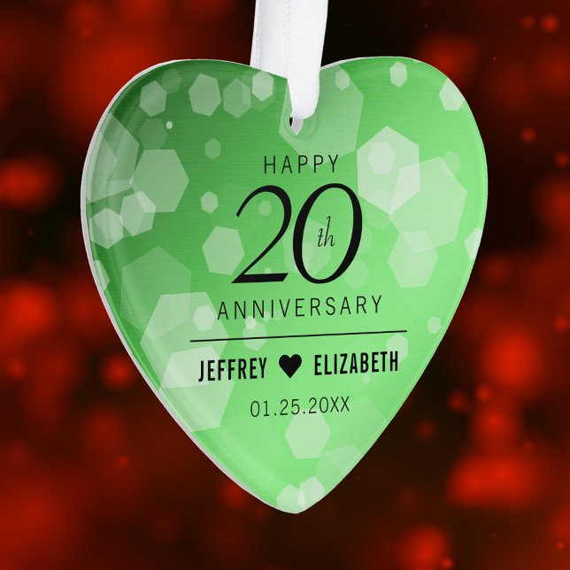 Elegant 20th Emerald Wedding Anniversary Ornament (Elegant 20th Emerald Wedding Anniversary Acrylic Ornament Cover Photo.)