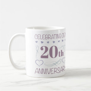 Elegant 20th Wedding Anniversary Lavender Coffee Mug