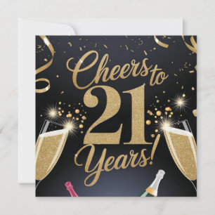 "Elegant 21st Birthday Design – Gold Glitter Card