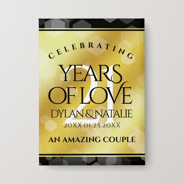 Elegant 21st Brass Wedding Anniversary Celebration (Front)