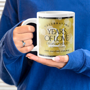 Elegant 21st Brass Wedding Anniversary Celebration Large Coffee Mug