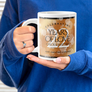 Elegant 22nd Copper Wedding Anniversary Large Coffee Mug
